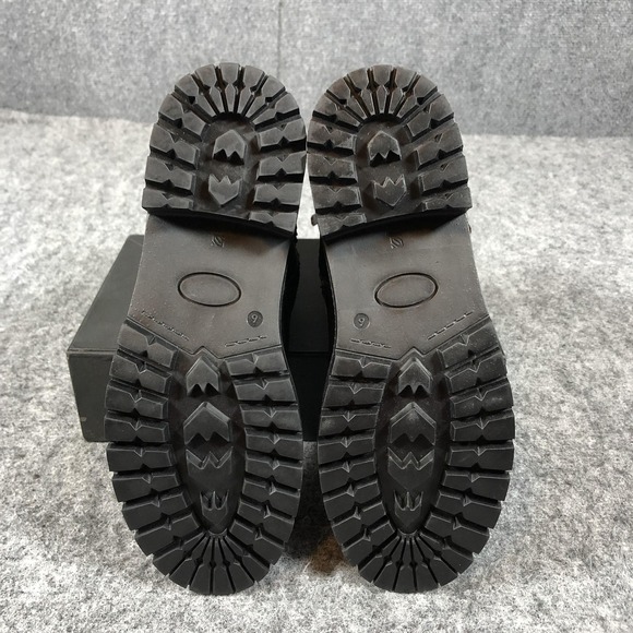 Steve Madden Womens Black Leather Combat Boots Rhinestone Harness Lug Sole Zip - Picture 10 of 16